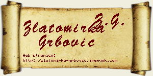 Zlatomirka Grbović vizit kartica